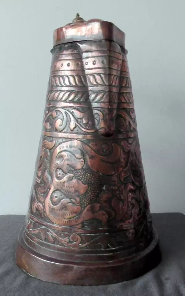 Rare Late 1600s/Mid 1700's Rare Bohemian Copper Master Stein - Very Large