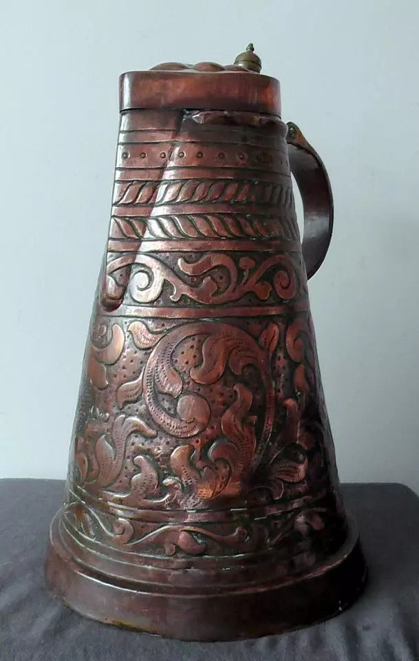 Rare Late 1600s/Mid 1700's Rare Bohemian Copper Master Stein - Very Large