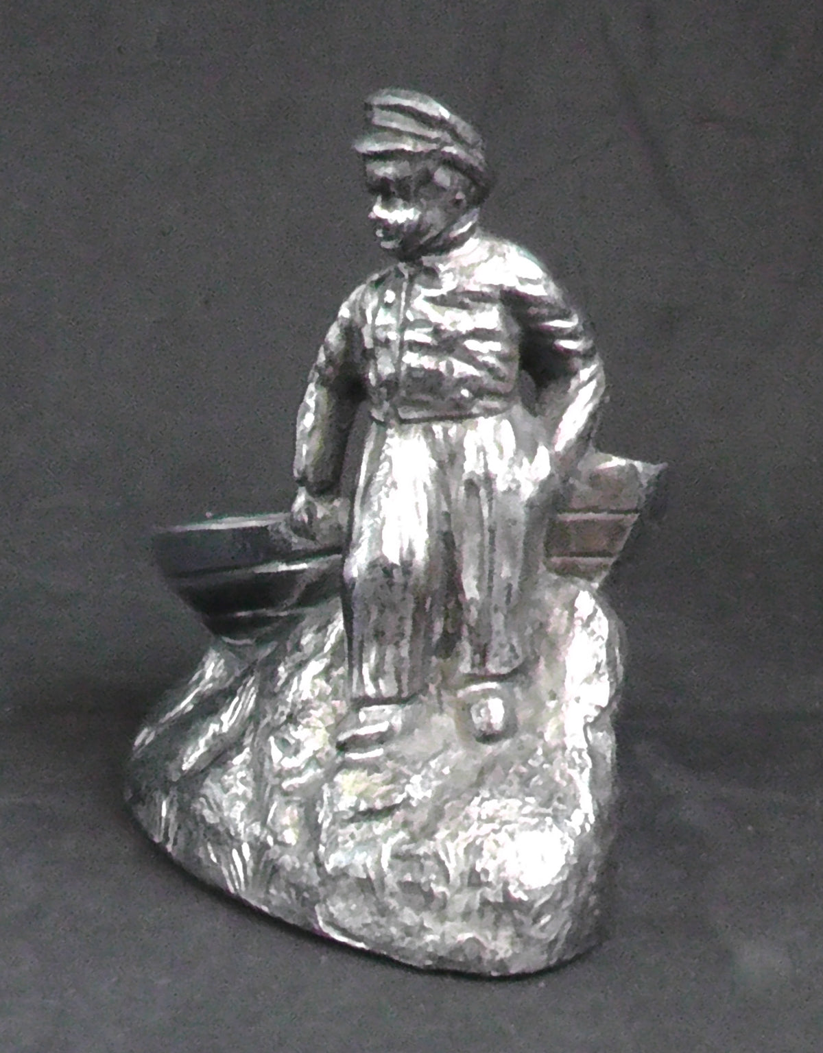 Unusual Dutch Boy and Boat Silver Plated Salt