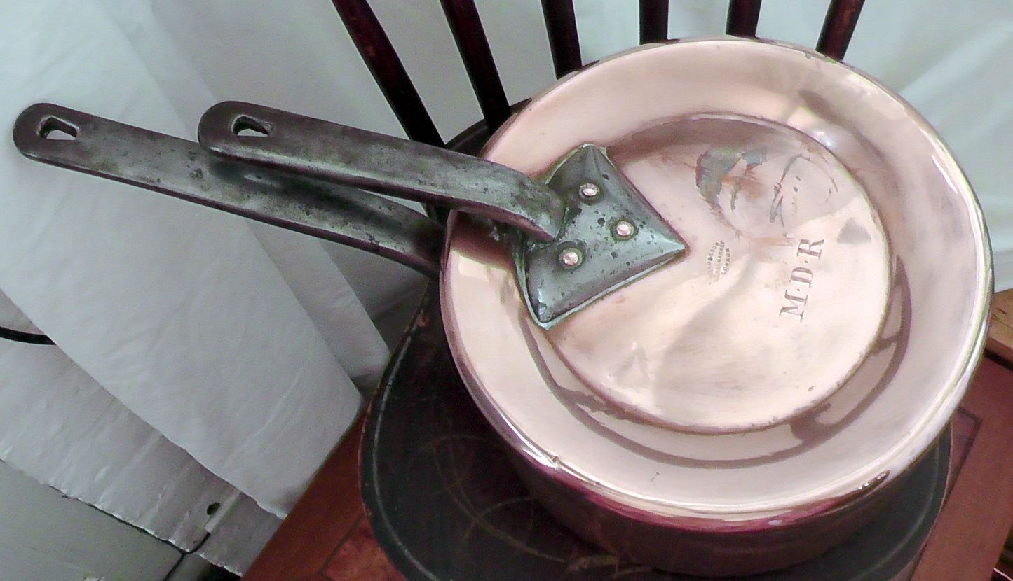 Fantastic Antique Large Copper Saucepan and Lid by Adams & Sons