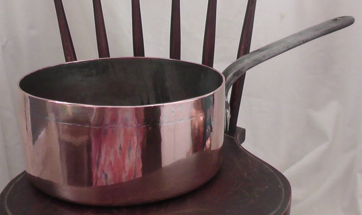 Fantastic Antique Large Copper Saucepan and Lid by Adams & Sons