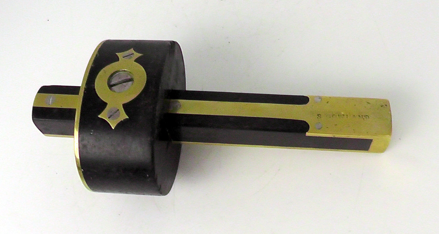 Antique Ebony & Brass Carpenter's Scribe by John Wilson of Sheffield