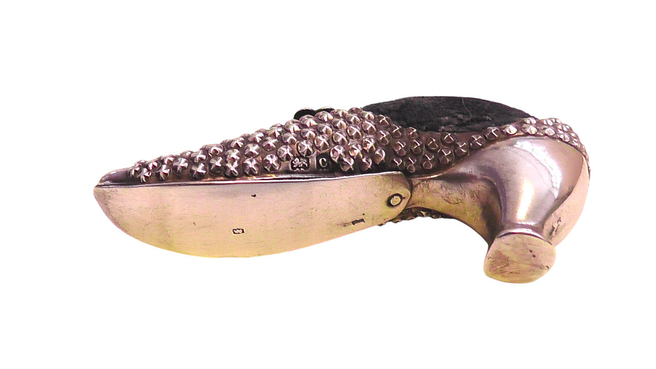 Antique Solid Silver Shoe Pin Cushion by Adie & Lovekin dates 1902