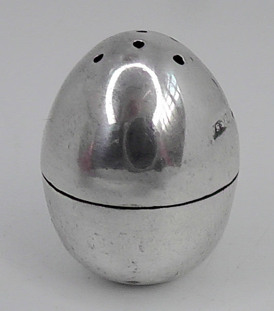 Solid Silver Smaller Egg Shaped Pepperette dates 1902