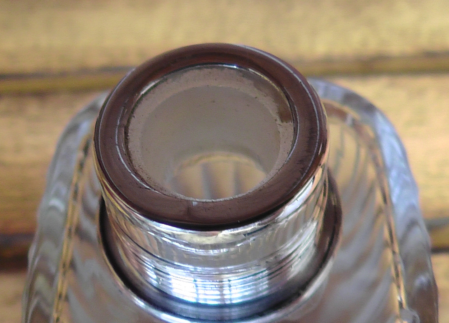 Small French Silver Topped Cut Glass Scent Bottle