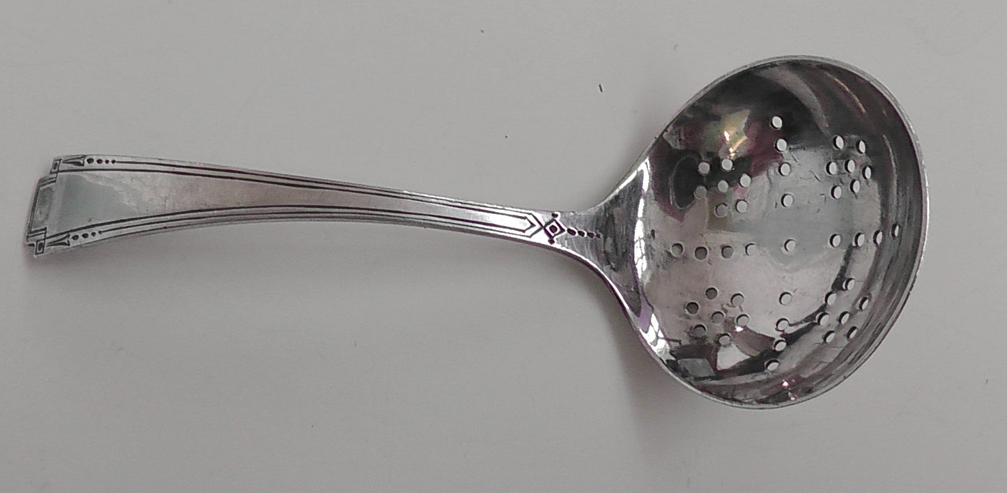 Solid Silver Art Deco Sugar Caster Spoon/Tea Strainer dates 1931