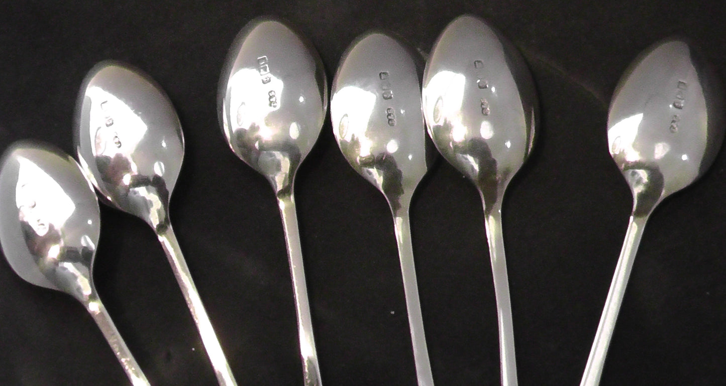 Solid Silver Cased Enamelled Spoons dated 1946