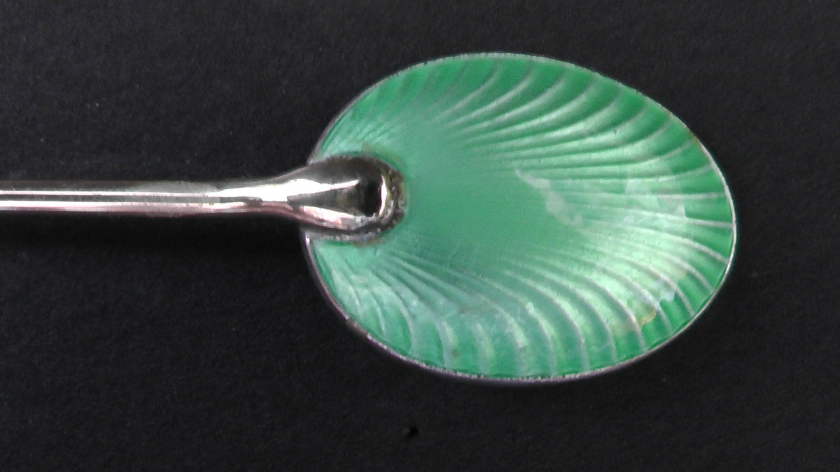 Gilded Enamelled Boxed Set of 6 Spoons