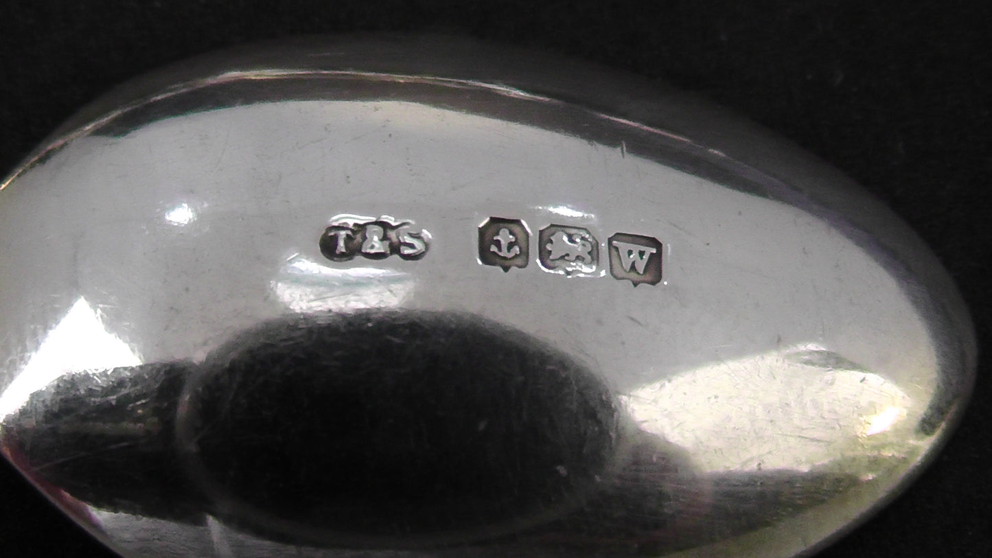 Solid Silver Cased Enamelled Spoons dated 1946