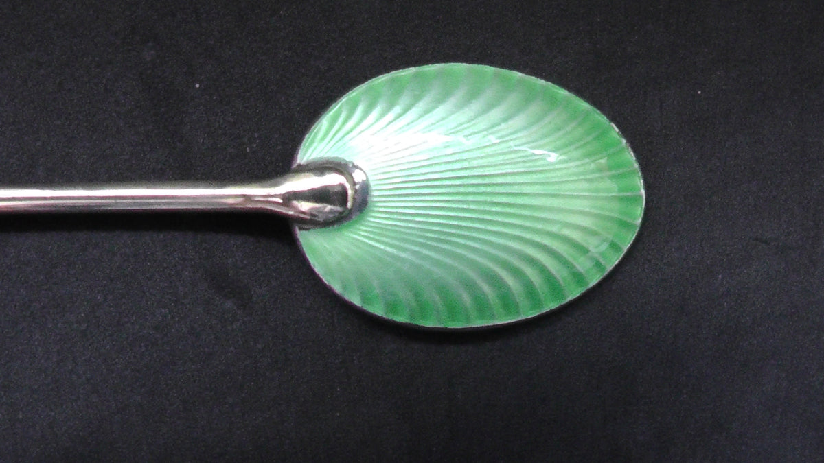 Gilded Enamelled Boxed Set of 6 Spoons