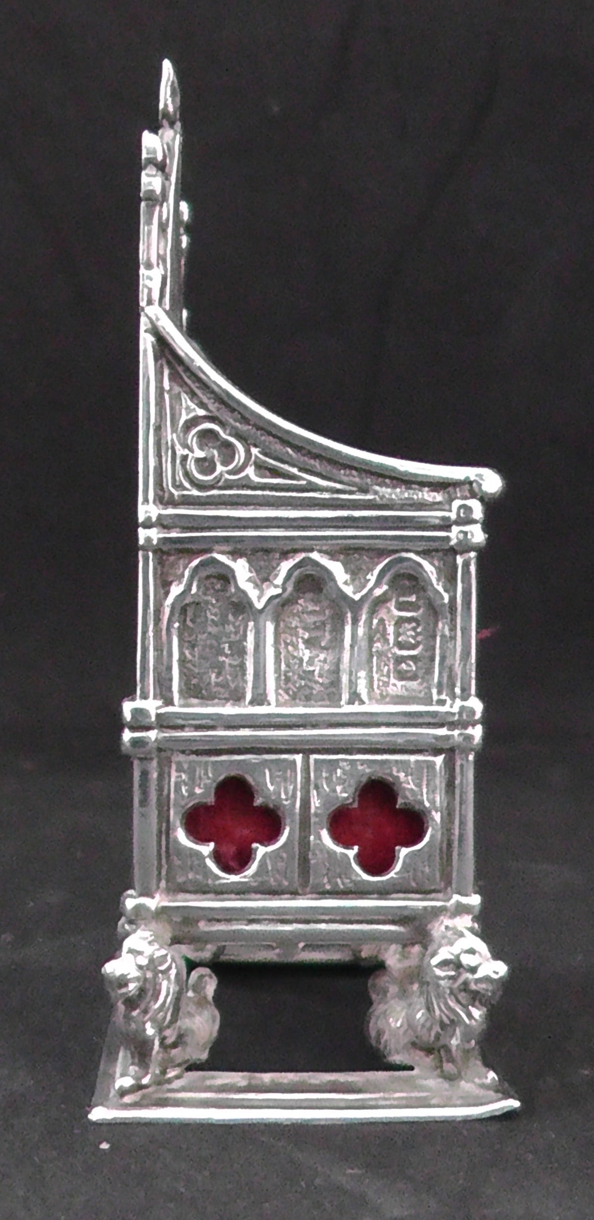 Antique Solid Silver Coronation Throne Pin Cushion Dates 1910