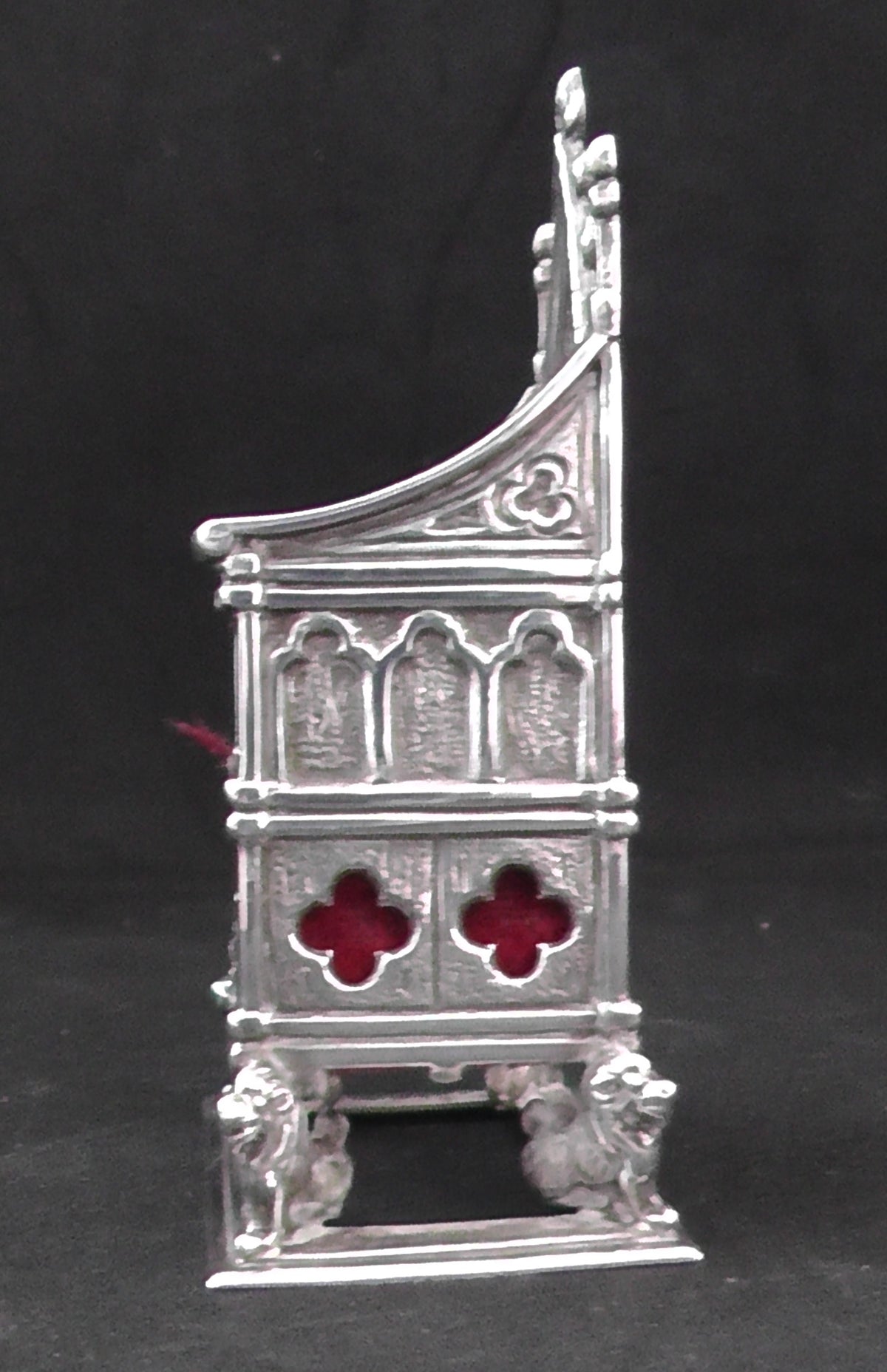 Antique Solid Silver Coronation Throne Pin Cushion Dates 1910
