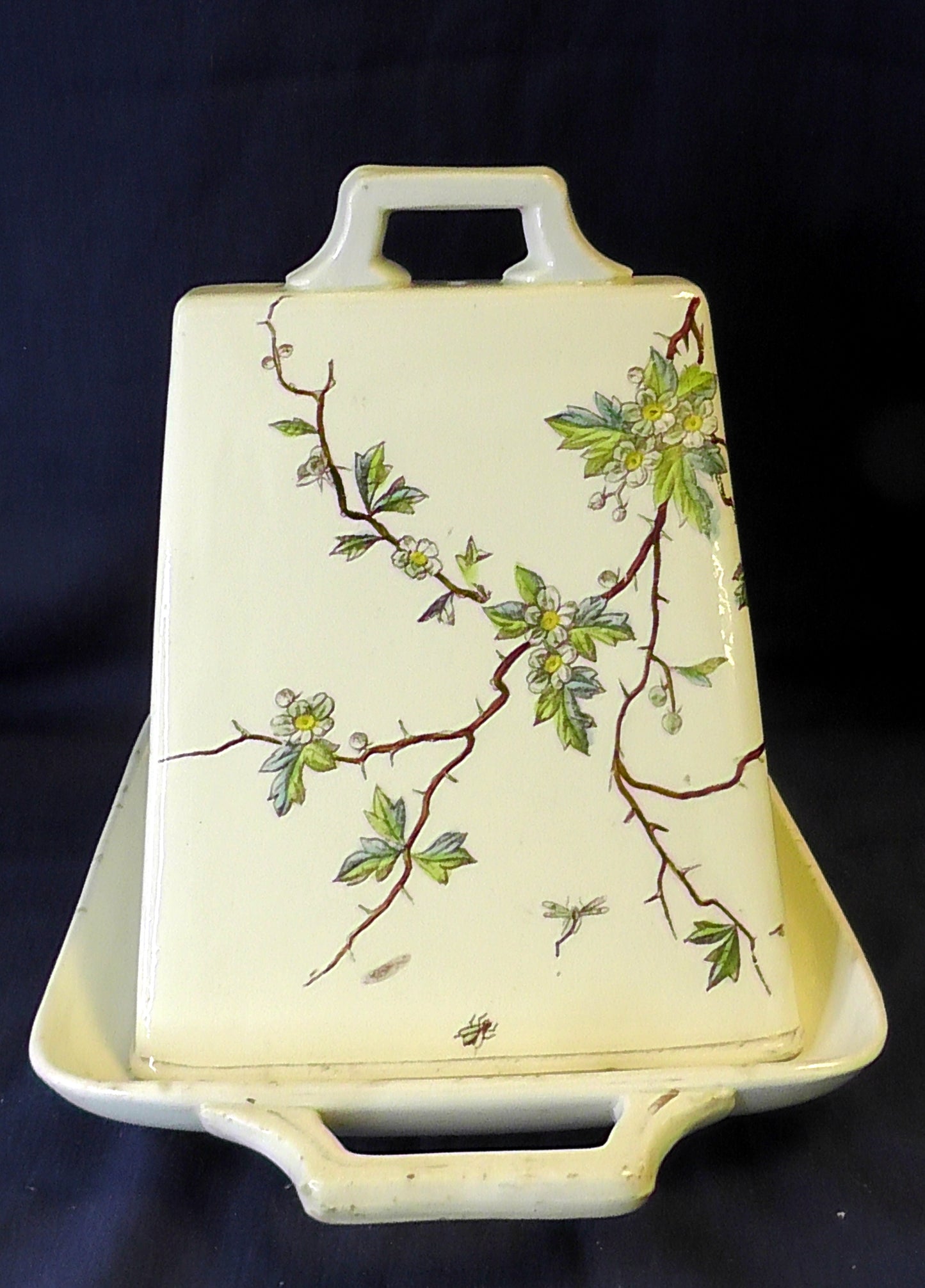 Antique Franz Mehlem Royal Bonn Tall Triangular Bird Cheese/Stilton Dish