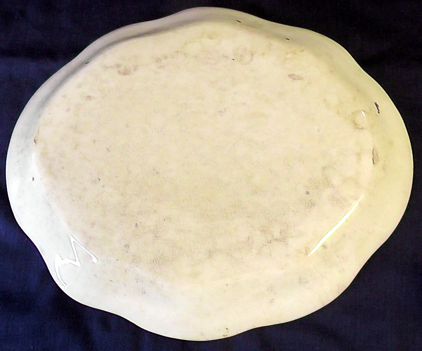 Staffordshire Large Teal and Violets Design Cheese Dish