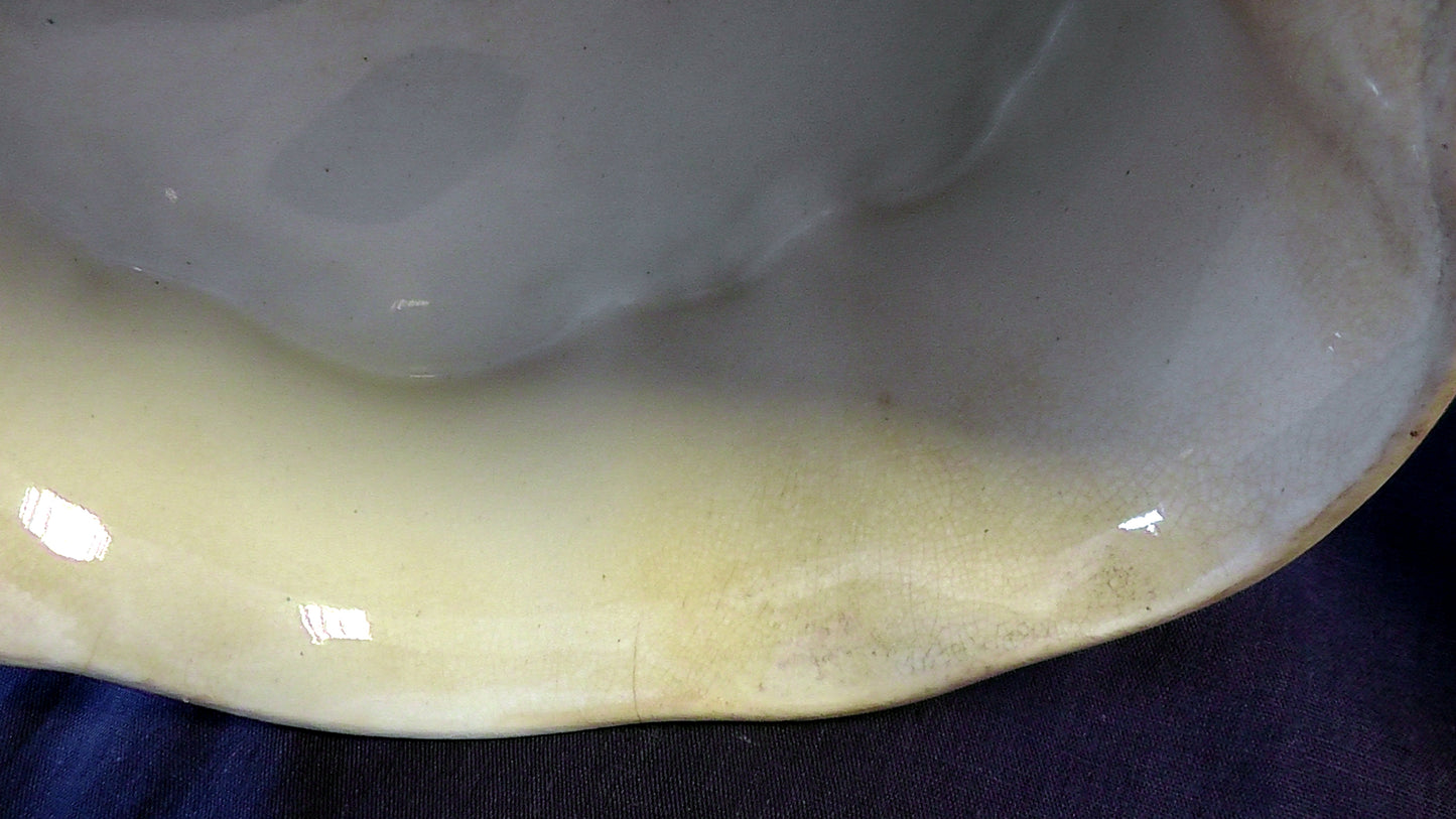 Staffordshire Large Teal and Violets Design Cheese Dish