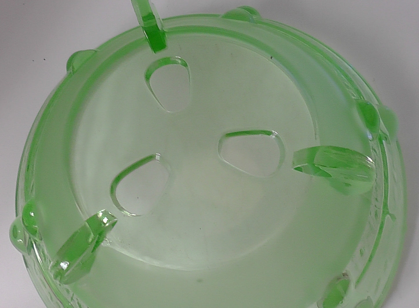 Large Austrian Stolzle Uranium Glass Bowl and Vase Two Piece Set - Centerpiece