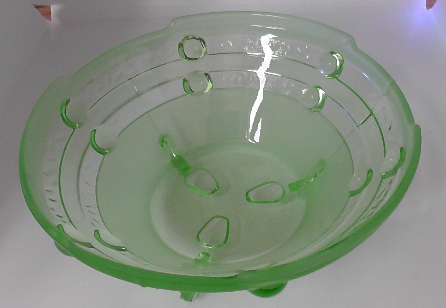 Large Austrian Stolzle Uranium Glass Bowl and Vase Two Piece Set - Centerpiece