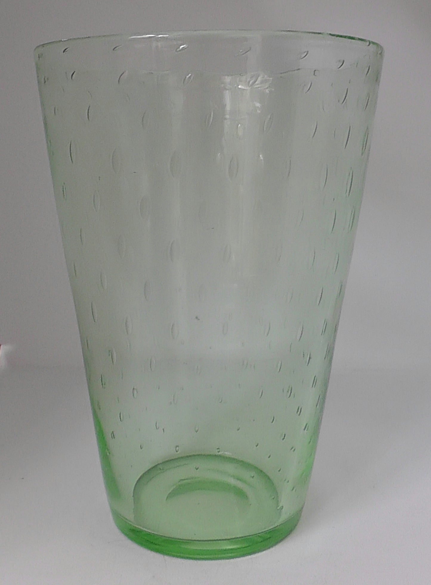 Thomas Webb Large Uranium Controlled Bubble Vase Circa 1930's 10 Inches Tall