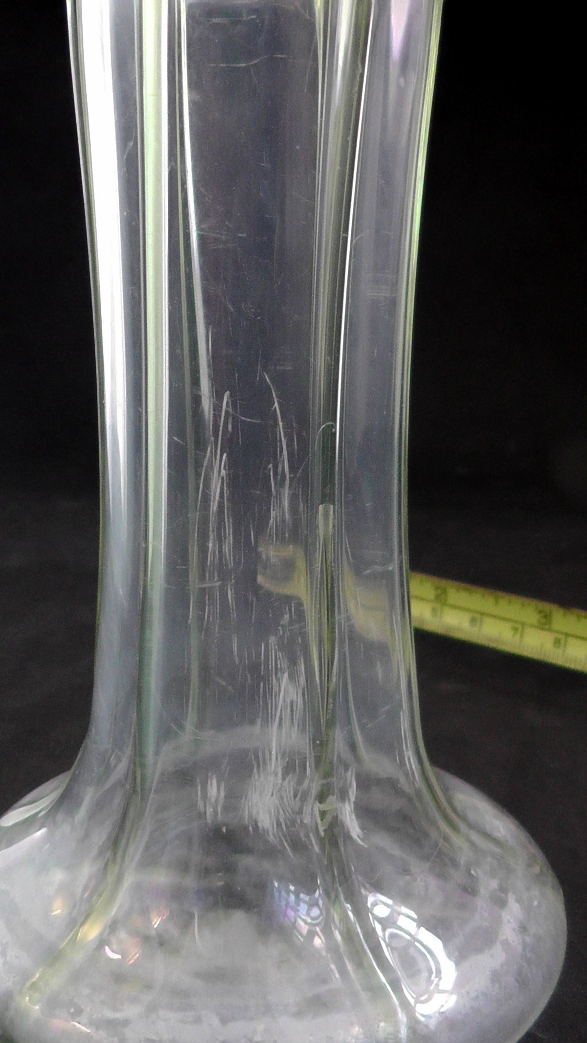 Stuart & Sons Victorian/Edwardian Glass Peacock Trains/Cairngorm Vase