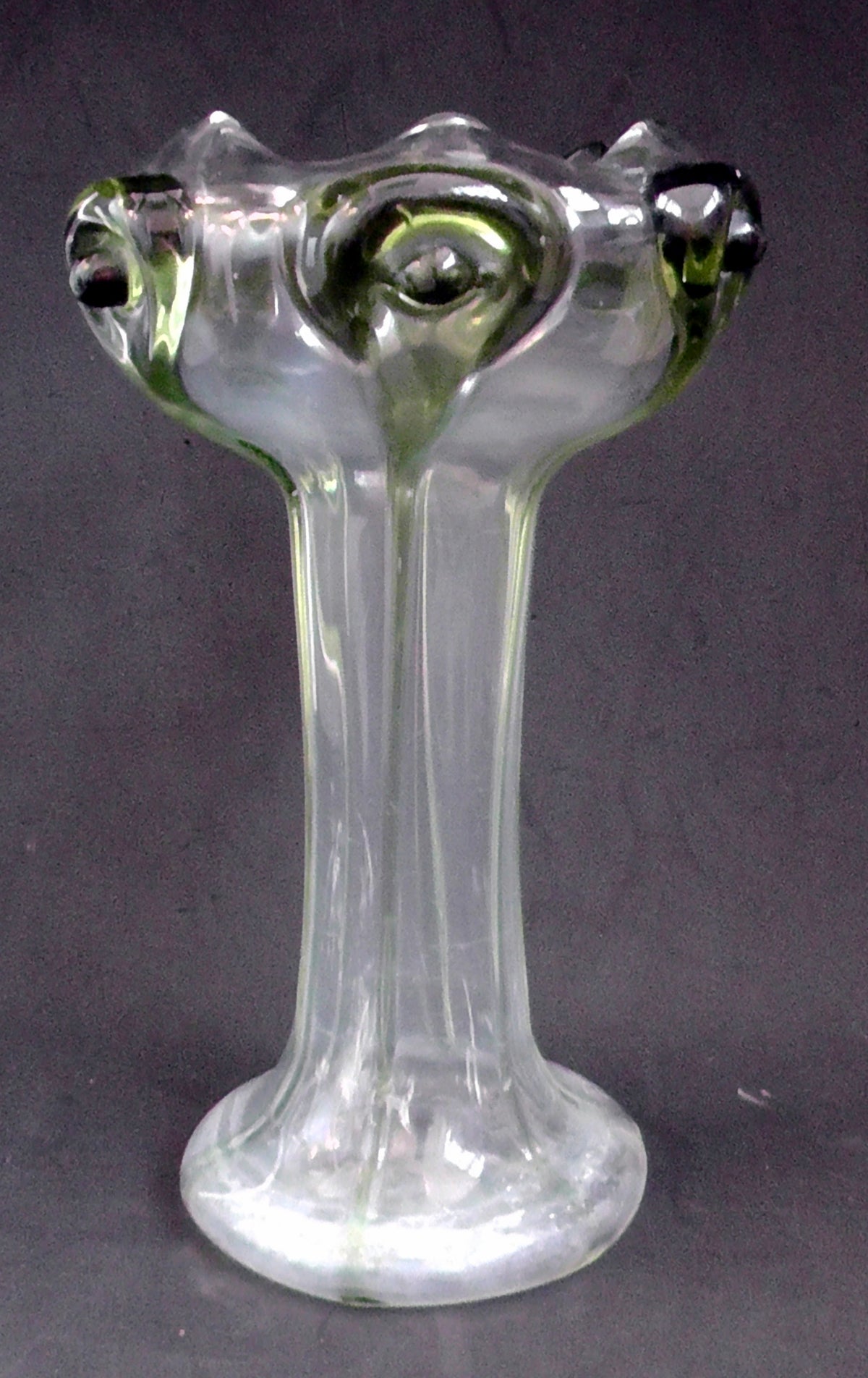 Stuart & Sons Victorian/Edwardian Glass Peacock Trains/Cairngorm Vase