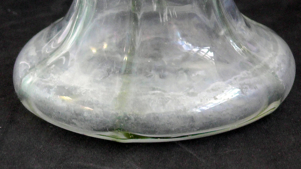 Stuart & Sons Victorian/Edwardian Glass Peacock Trains/Cairngorm Vase