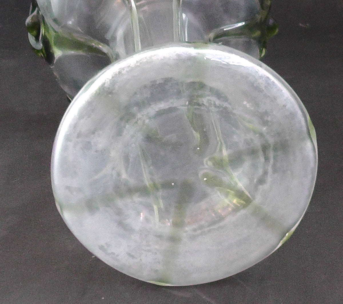 Stuart & Sons Victorian/Edwardian Glass Peacock Trains/Cairngorm Vase