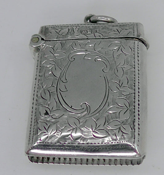 Solid Silver Vesta Dates 1907