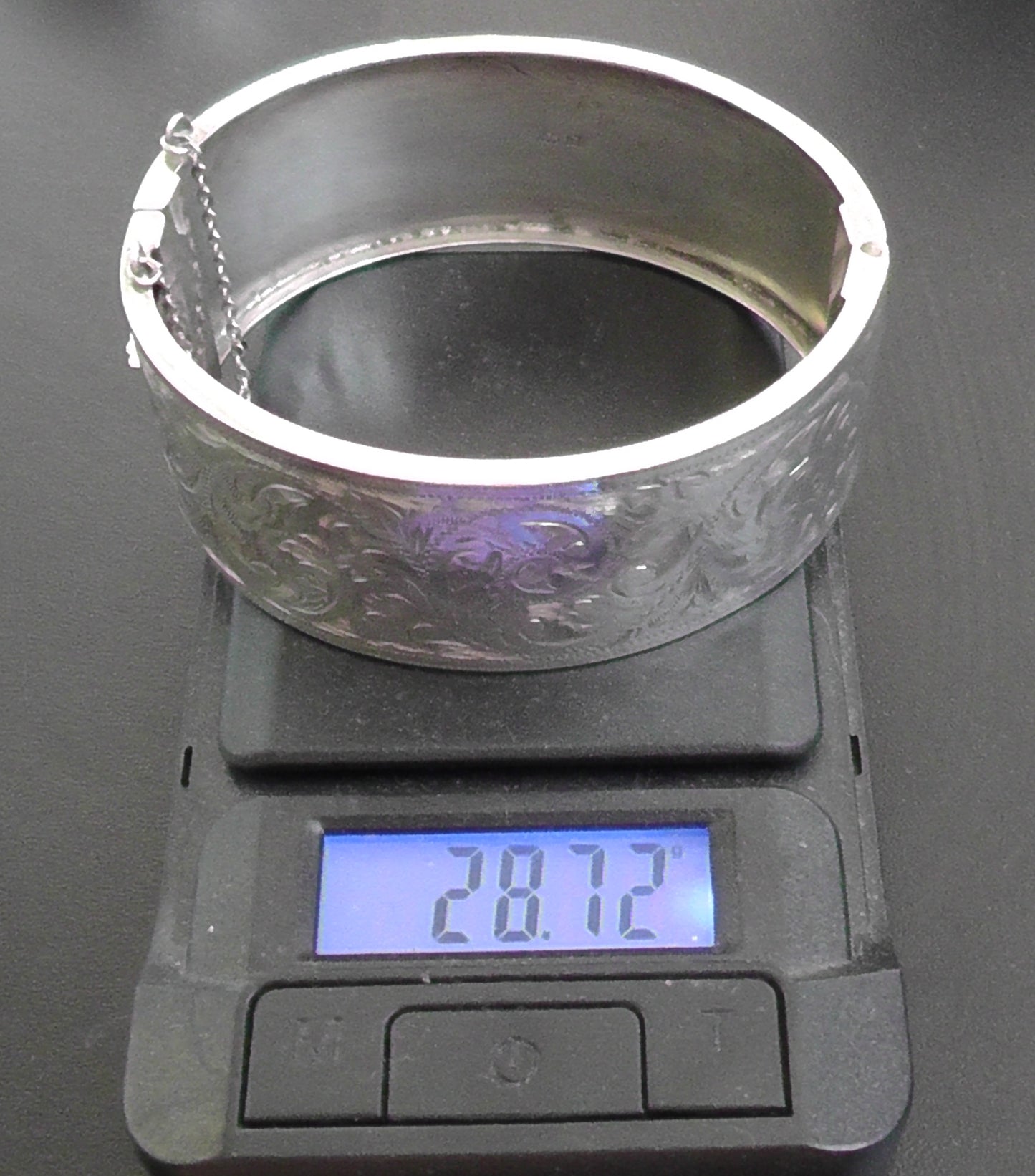 Walker & Hall Solid Silver Hinged Bracelet dates 1958