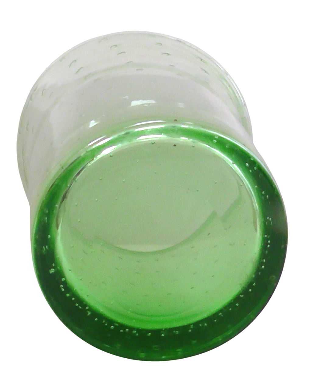 Thomas Webb Large Spring Green Controlled Bubble Vase Circa 1930's