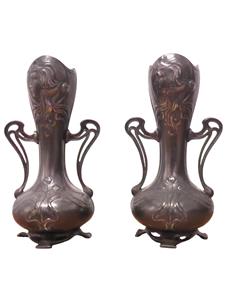 Pair of Art Nouveau WMF Silver Plate Vases - No.390