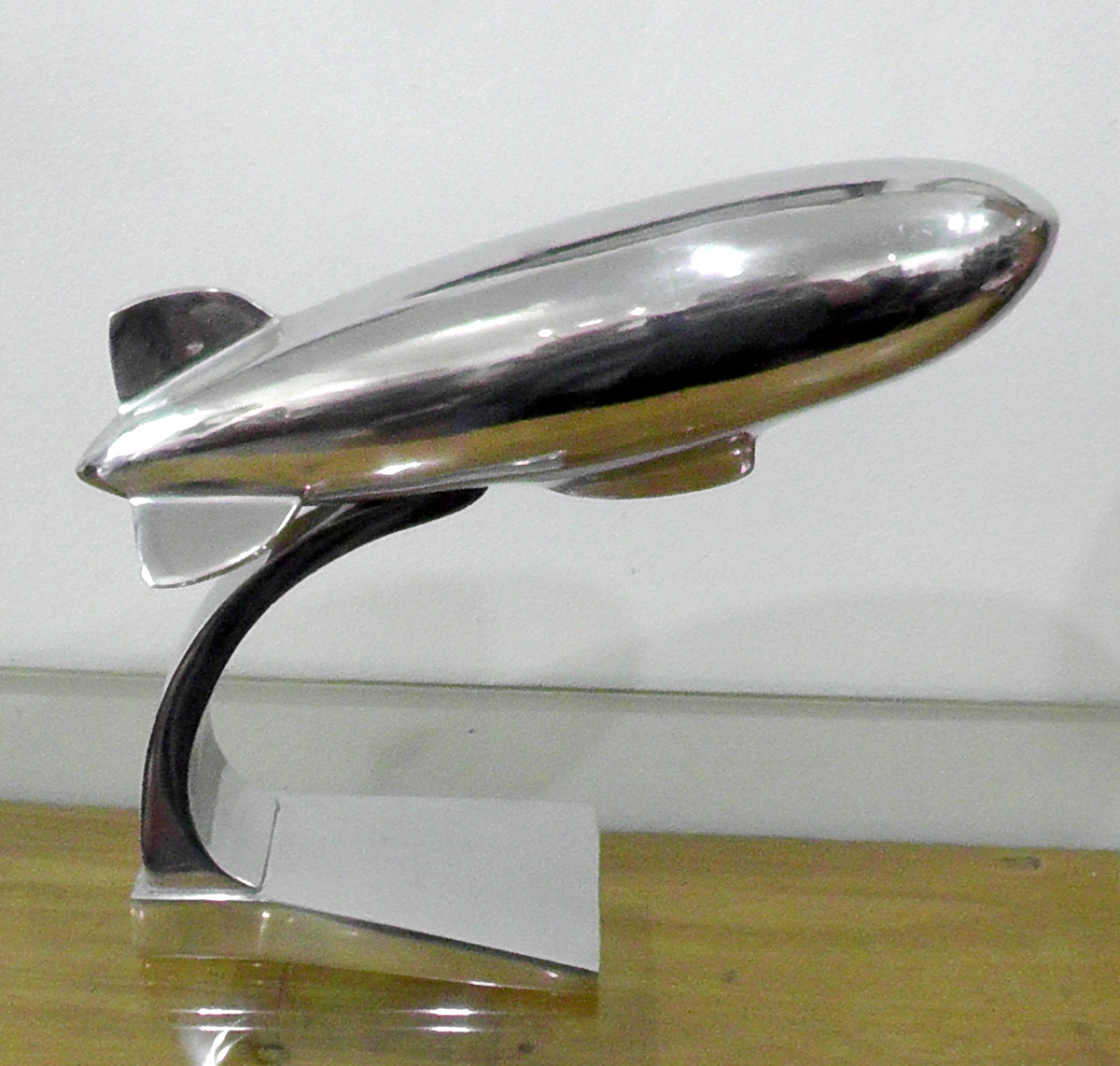 Large Vintage Chrome/Aluminium? Zeppelin Desk Figure